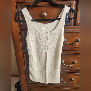 New w/tags. Small cream colored sequin tank top.